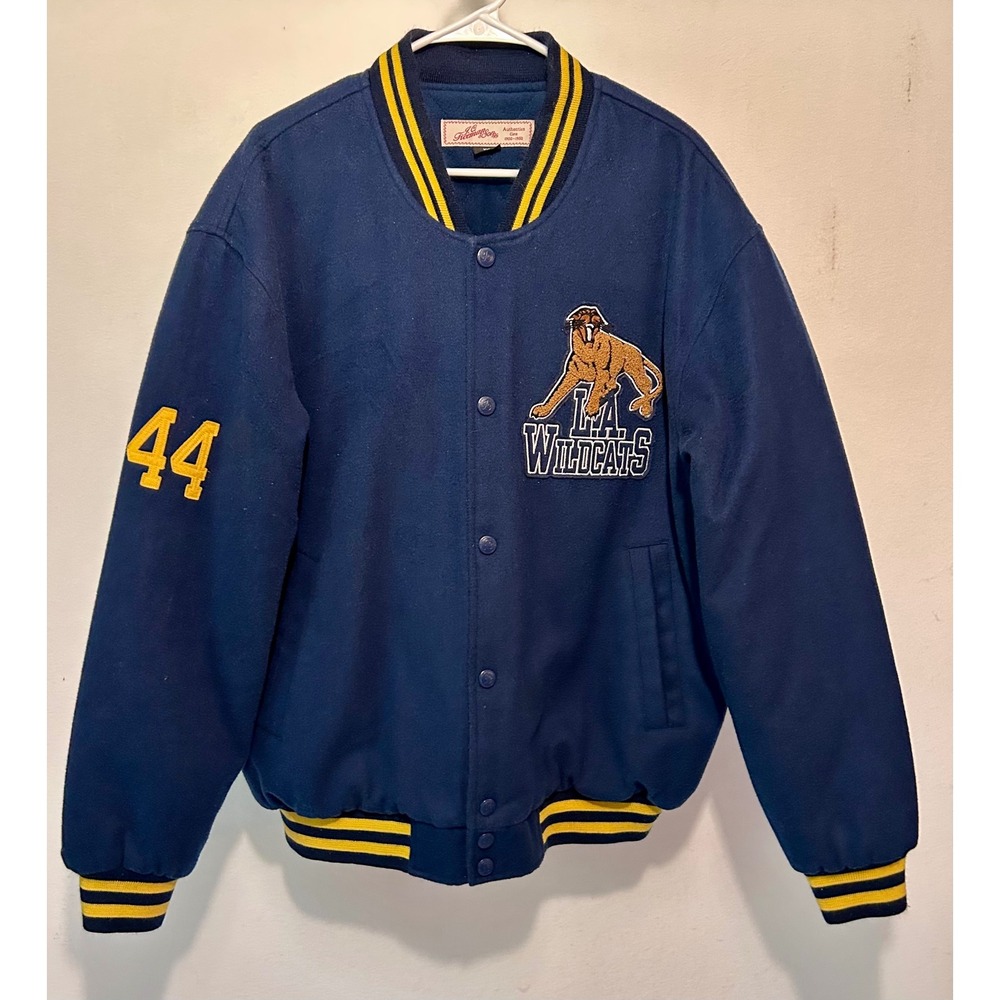 J.C. Freeman & Son LA Wildcats Varsity Jacket Navy Blue Yellow Mens XXL 44 APFL
